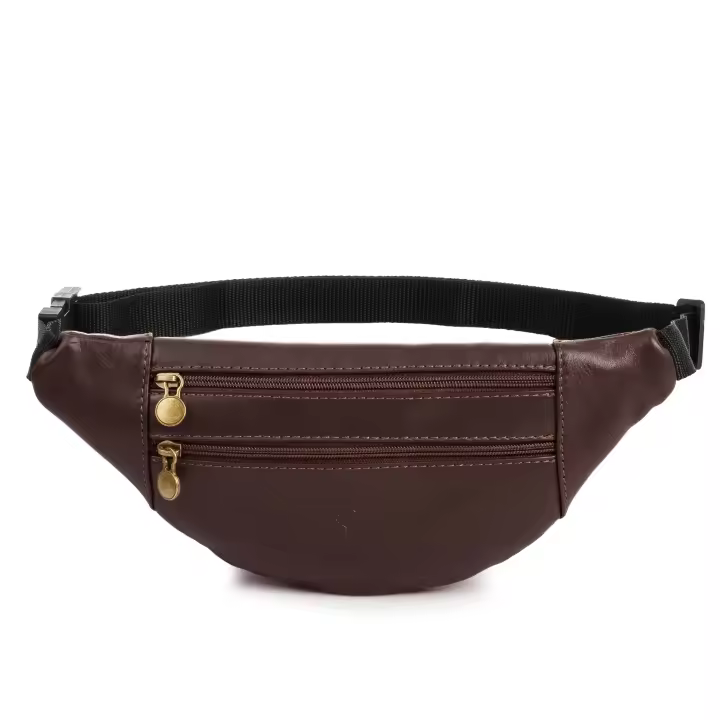 FIRENZE ARTEGIANI Clara Riñonera de moda Unisex. Piel auténtica Sauvage Fabricado en Italia 34x3x15 Cm. Color: Marrón - 1