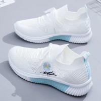 Zapatos Casuales Para Mujer Moda Transpirables Zapatillas Planas De Malla Para Gimnasio Zapatos De Pies Blancos Vulcanizados - details 3
