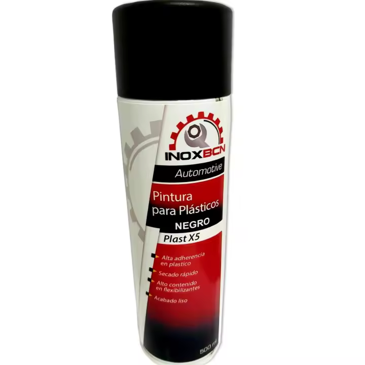 SPRAY PINTURA NEGRA ESPECIAL PARACHOQUES,SPOLIER O PIEZAS DE PLASTICO 500 ML - 1