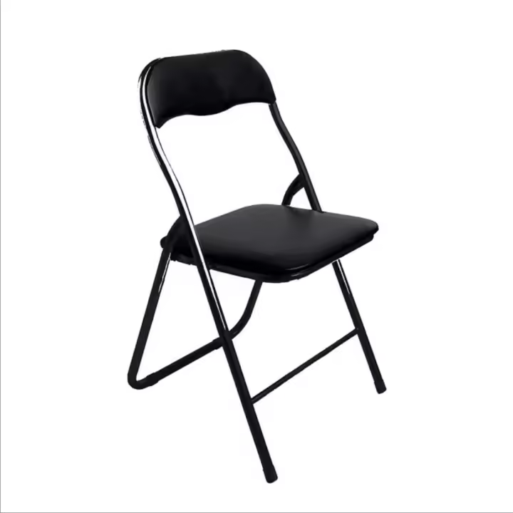 ORION91 Silla ALYA Plegable Asiento Acolchado Color Negro 🖤 45x45x80cm Estructura Negra Comedor Oficina Salón Teletrabajo Cocina - SpazioLuzio - 1
