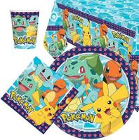 CAPRILO REGALOS & DECORACIÓN Lote de Cubiertos Infantiles"POKÉMO" (8 Vasos, 8 Platos, 16 Servilletas y Mantel 120 x 180 cm) .Vajillas. Decoración para Fiestas de Cumpleaños, Bodas, Bautizos y Comuniones. AB - details 0