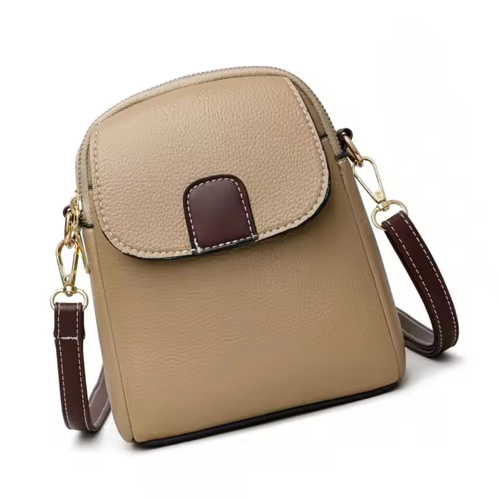 Bolso Bandolera de PU para Mujer LIGO y Suave de Gran Capacidad - Color CAFI - 1