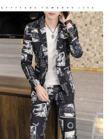 Conjunto De Traje Slim Fit Para Hombre Moda Coreana Elegante Y Casual Adecuado Para Todas Las Estaciones Cierre Simple Polyester - details 9