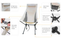 Silla De Camping Plegable Westtune Con Apoyabregas Ligera De Aleación De Aluminio Silla De Pesca Para Exterior - details 2