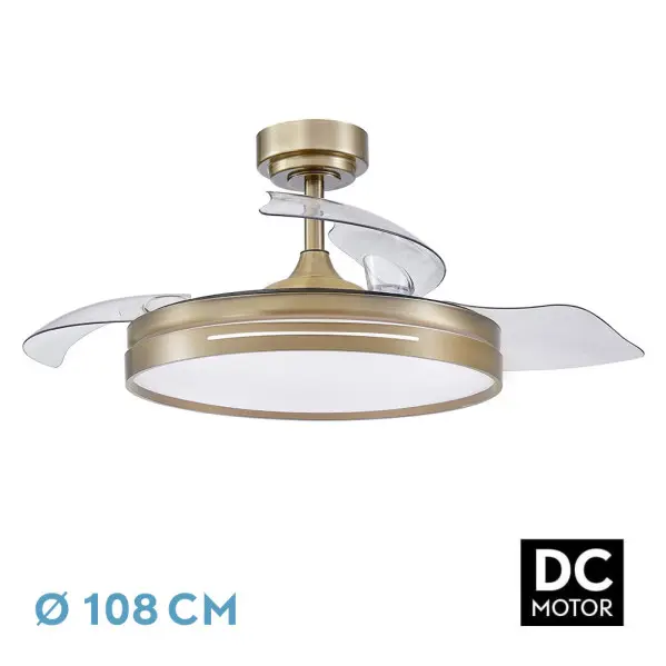FABRILAMP Ventilador de Techo Micenas Cuero 72W 6 Velocidades 7200lm LED 3 Colores - 1