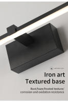 Lámpara De Espejo LED Para Baño Impermeable Luz De Maquillaje En Blanco Y Negro Soporte De Aluminio Longo Iluminación Interior Para Inodoro - details 15
