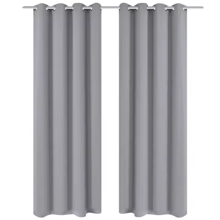 vidaXL Cortinas Opacas 2 Piezas con Ojales de Metal 135x175cm Decoración Color Crema,  Gris,  Marrón y mas - 1