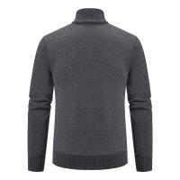 Chaqueta De Punto Para Hombre 2023 Cuello Erguido Gruesa Y Cálida Cardigan Suéter Casual Abierta Por Cremallera Manga Larga - details 9