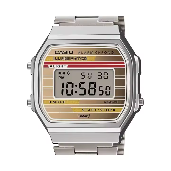 ​reloj unisex digital vintage Casio A168WEHA-9AJF 38,6 × 36,3mm alarma cronógrafo luz LED - 1