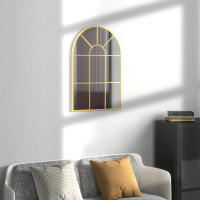 HOMCOM Espejo Decorativo de Pared Espejo de Ventana de Metal para Salón Dormitorio Entrada Estilo Moderno - details 3