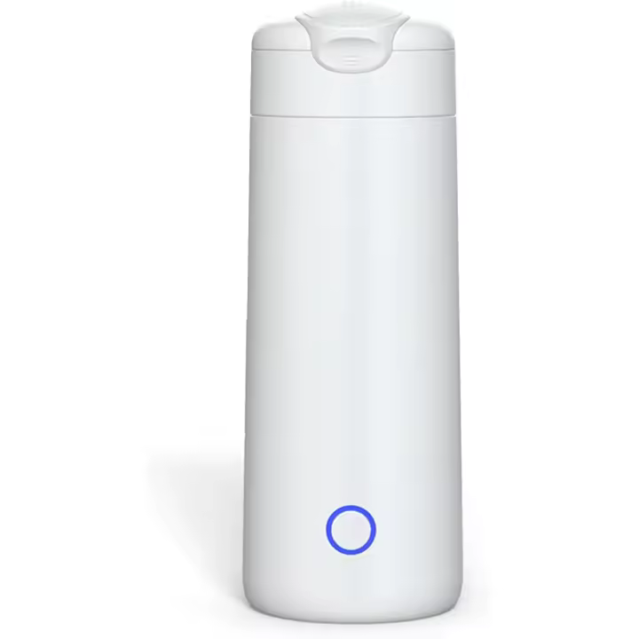 Héridor Eléctrico portátil de viaje, Tetera con Taza Eléctrica, adecuado para Leche, café, Agua y té (Blanco) - 1