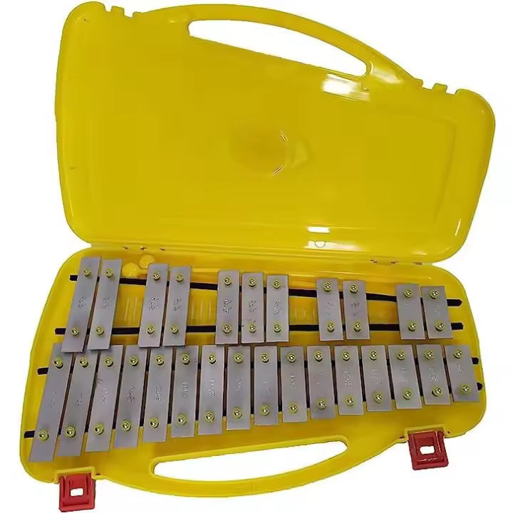 carrillon de 27 teclas Rockstar Music AZ27N de 27 teclas amarillo con teclas plateadas - 1