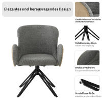 Silla de estar, Silla de Restaurante, Silla de maquillaje, Silla de estilo de moda Moderna, patias de Hierro Negro, Silla ergonómica con Silla, Silla giratoria de 360 Grados - details 3