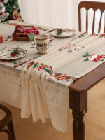 Mantel Rectangular Beige Para Decoración Rustica Y Vintage Ideal Para Bodas Y Fiestas Picnics Comidas Estilo Coreano Trenzado De Poliéster 100% - details 1