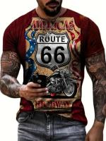 Camiseta De Motociclista 2024 Para Hombres Estilo Vintage Con Impresión 3D Corta Cuello Redondo Oversize Moda De Calle Tejido Poliéster - details 19
