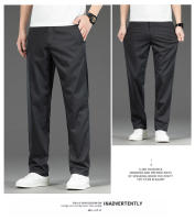 Pantalones Casuales De Verano Para Hombre Estilo Coreano Color Sólido Elásticos Y Cómodos Pantalones Negocios Rectos Y Sueltos Talla Media Cierre De Cremallera - details 5