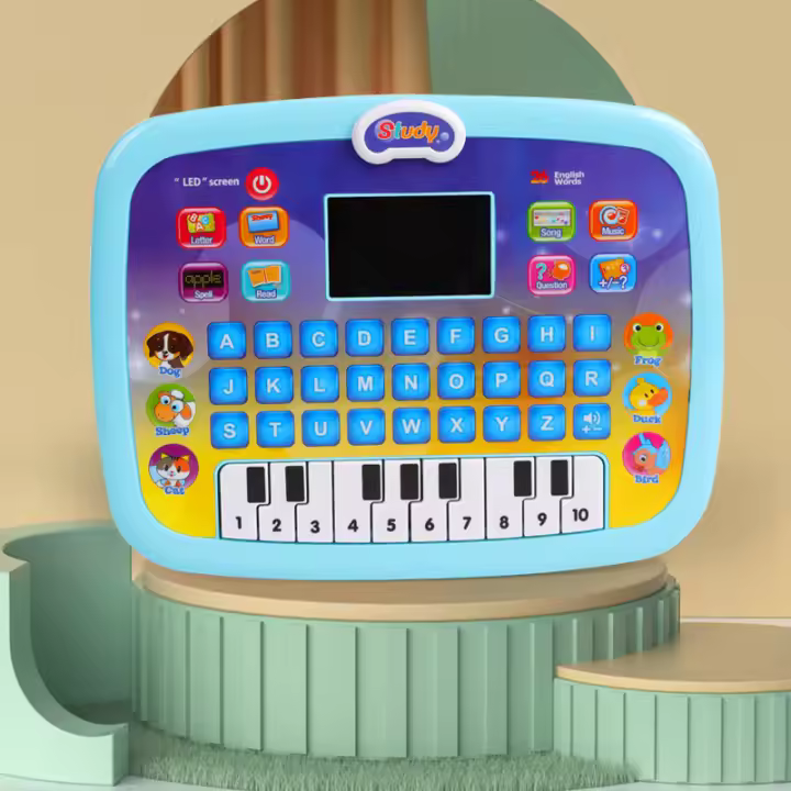 Tablet LED Para Niños Máquina De Estudio Educativa Con Sonido Musical Y Cuentos Inteligentes Forma Redonda De Animal Alfabeto Y Música Juguete Para Bebés - 1
