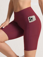 Shorts De Cintura Alta 2XXL Para Mujer En 16 Colores Estilo Fitness Con Bolsillos Y Compresión Ropa Deportiva Casual De Verano Nylon - details 15