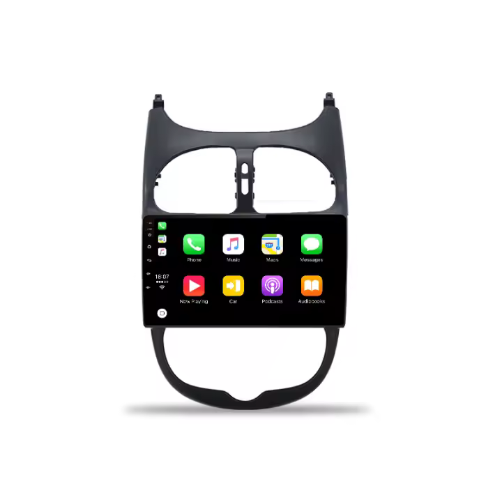AWESAFE inalámbrico CarPlay Android Auto Radio para Peugeot 206 206CC 206SW 2001 2002 2003 2004 2005 2006 2007 2008  coche reproductor multimedia GPS 2 din autoradio volante controles RDS Bluetooth - 1