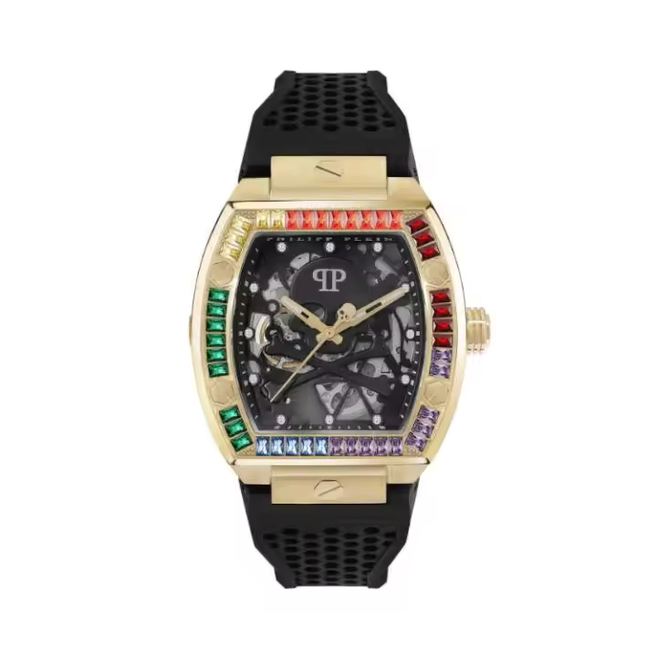 Reloj Automático Philipp Plein The Skeleton, PVD Oro, Negro, 44 mm, PWBAA1623 - 1