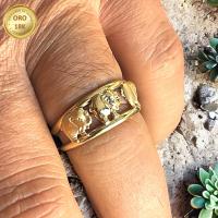 Sortija / Anillo doble Aro de Elefantes Talla 20 Oro 18 Kilates (750 m/m) con Certificado de Calidad - details 3