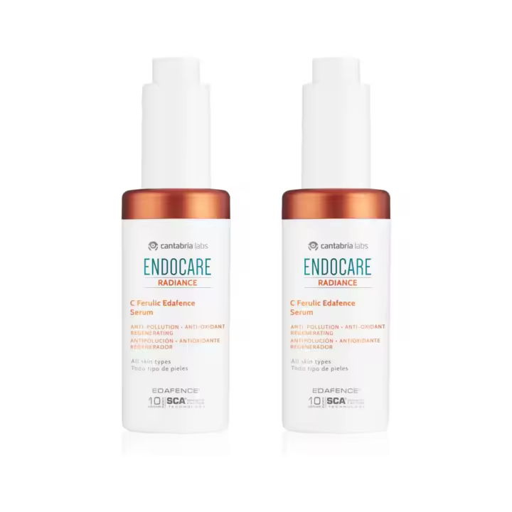 Endocare Super Pack 2uds Radiance C Ferulic Edafence - Sérum Antipolución y Antioxidante, Rápida Absorción, Piel, 30ml - 1