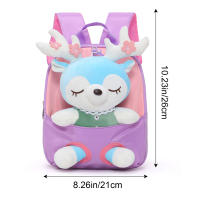 Mochila De Peluche Cartoon Para Niñas 2025 Con Diseño De Ciervo Kawaii En Purple/Pink Ideal Para Viajes Al Aire Libre Y Escuela Regalos Para Niñas - details 4