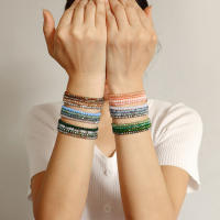 Pulsera de moda para Mujer Juego de 4 pulseras de Cristal Chapado en color para Mujer Juego de GIFT De Fashion Vintage para Novias Joyería de mano Gift para Mujer 19cm - details 2