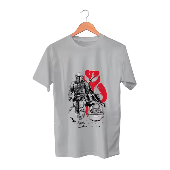 Camiseta Mandalorian. Star Wars. La guerra de las galaxias. Baby Yoda. Grogu. Mando. Varios colores. Todas las tallas. - 1
