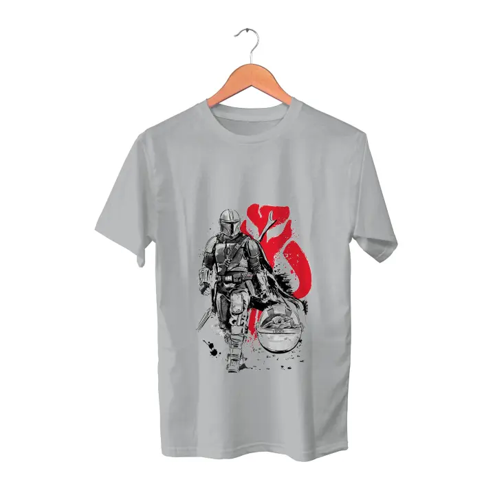 Camiseta Mandalorian. Star Wars. La guerra de las galaxias. Baby Yoda. Grogu. Mando. Varios colores. Todas las tallas. - 1