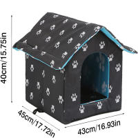 Casa De Gato Impermeable Para Exteriores Villa De Tienda Para Perros Refugio Plegable Para Mascotas Casa De Gatos Collapsible - details 0