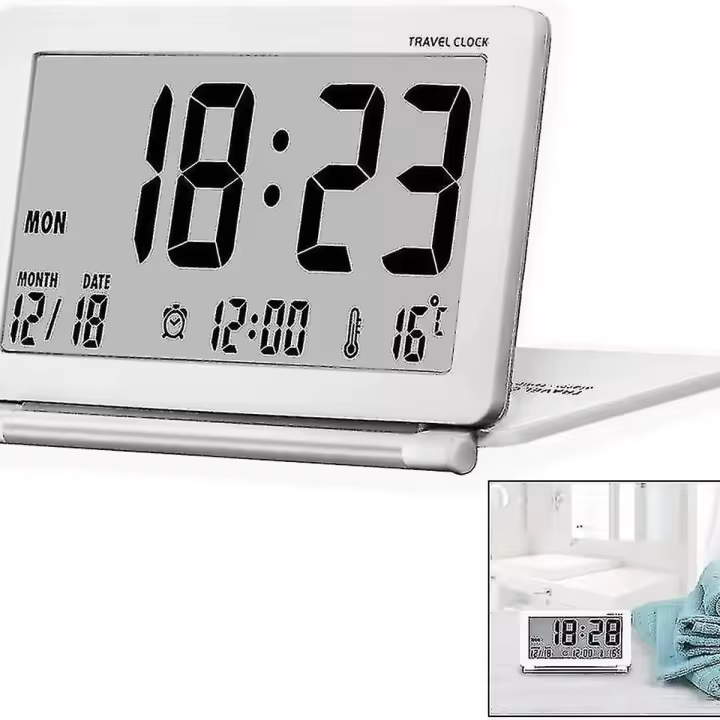 Pequeño despertador de viaje, reloj digital silencioso - 1