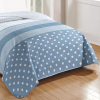 Vivid Torral by El Jinete Hogar - Colcha Bouti Verano Stars Azul Estampada Reversible (No Incluye Fundas De Cojines) Poliéster, Fresquita, Transpirable, Diseño, Primavera, Verano - details 1