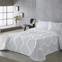 Colcha Bicolor Azul Gris - Reversible con 2 Diseños + Fundas de Almohada | Tallas Cama 90  (1 Funda), Cama 135/150 (2 Fundas)  | Termosellada No hace bolitas y Fácil Planchado - details 0