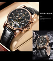 Reloj De Lujo LIGE Para Hombre Con Torbión Estilo Casual Y Deportivo Resistente Al Agua Mecánico Automático Cuero Correa Cronógrafo Calendario Semanal - details 13