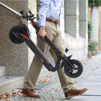 Patinete eléctrico T4 de gran tamaño con neumáticos todoterreno de 10 pulgadas, homologado para circular en carretera (ABE), potente motor de 500 W, hasta 20 km/h, batería de litio de 48 V/12,5 AH, autonomía de hasta 50 km, patinete eléctrico ideal para c - details 0