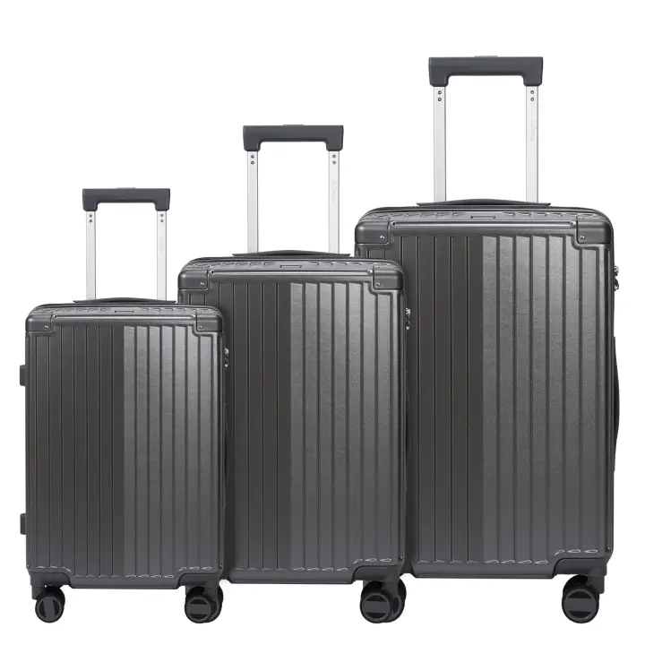 Juego de 3 Maletas Viaje Rígidas con portavasos, Trolley Maleta de Cabina Ligero Resistente, Equipaje de Mano 20in 24in 28in, 3 PCS Juego de Maletas PC 4 Ruedas Giratorias 360° - 1