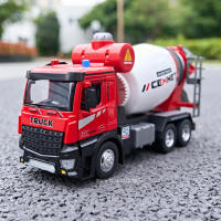 Camión Mezclador Eléctrico De Escala 1/24 Para Niños Juguete De Coche De Metal Con Luz Y Sonido Puertas Abiertas Regalo De Engineering Vehicles - details 0