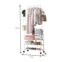 LUTODY - Perchero pie de burro y Zapatero, Colgador de ropa con estante para zapatos y accesorios, Multifuncional para salón, dormitorio, sala de estar y entrada - details 10