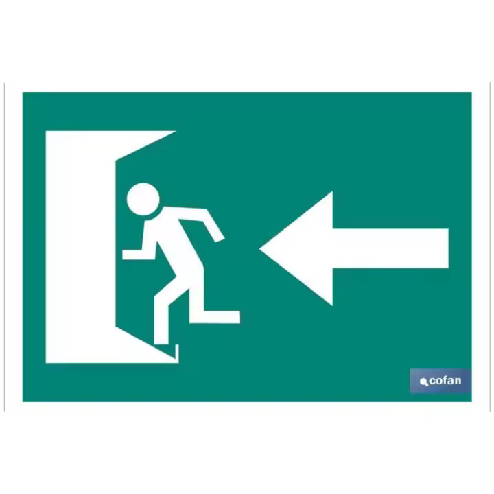 Señal luminiscente 297x210mm. salida emergencia izquierda - 1