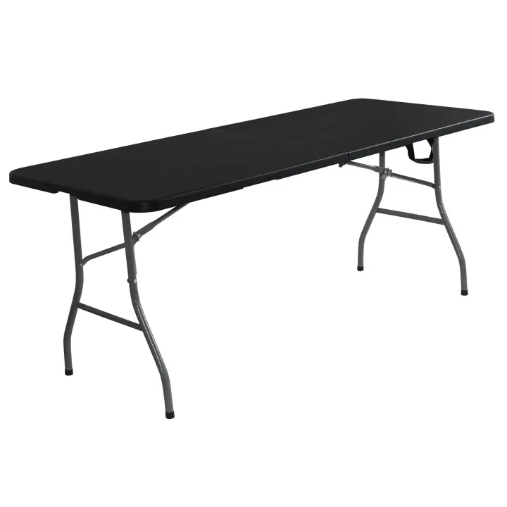 KG KITGARDEN - Mesa Plegable Portátil Multifuncional, 180x74x74cm, Negro - 1