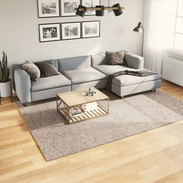 vidaXL Alfombra peluda de pelo largo moderna PAMPLONA beige 200x280 cm - 1