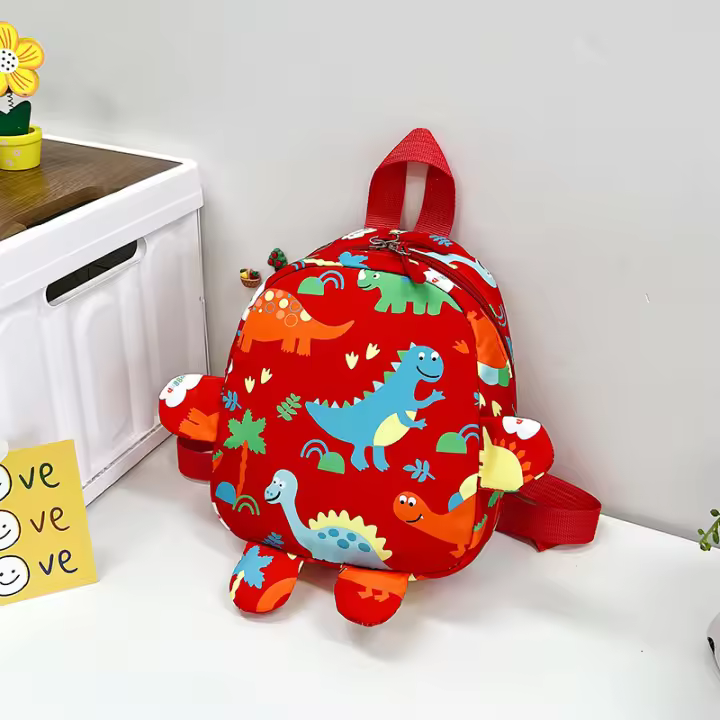 Mochila De Dinosaurio Cartoon Para Bebés Niños Y Niñas Escolares Material De Nylon Capacidad Baja Adecuada Para Jardín De Infantes - 1