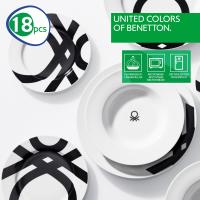 BENETTON Set de Vajilla de Porcelana Estampada Negra - 18 Piezas - details 1
