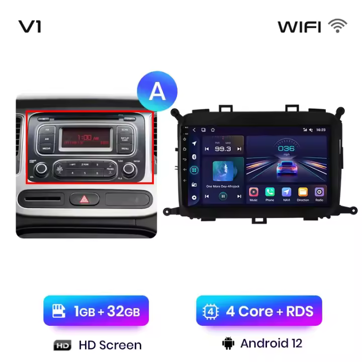 Junsun Android 13 Radio Para Kia Carens 2013 2014 2015 2016 2017 2018 DSP Navegación GPS Reproductor Multimedia 2 DIN Inalámbrico CarPlay Android Auto Radio - 1