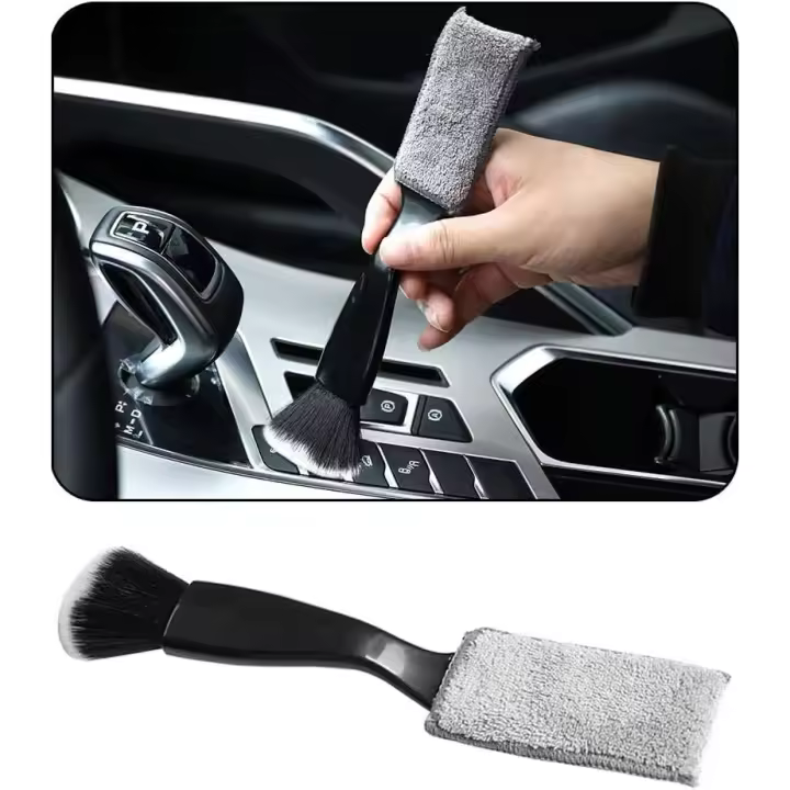 paquete de cepillo de doble cabezal para limpieza de automóviles, cepillo para automóviles para detalles interiores, cepillo para detalles exteriores de automóviles, cepillo suave para detalles de automóviles - 1
