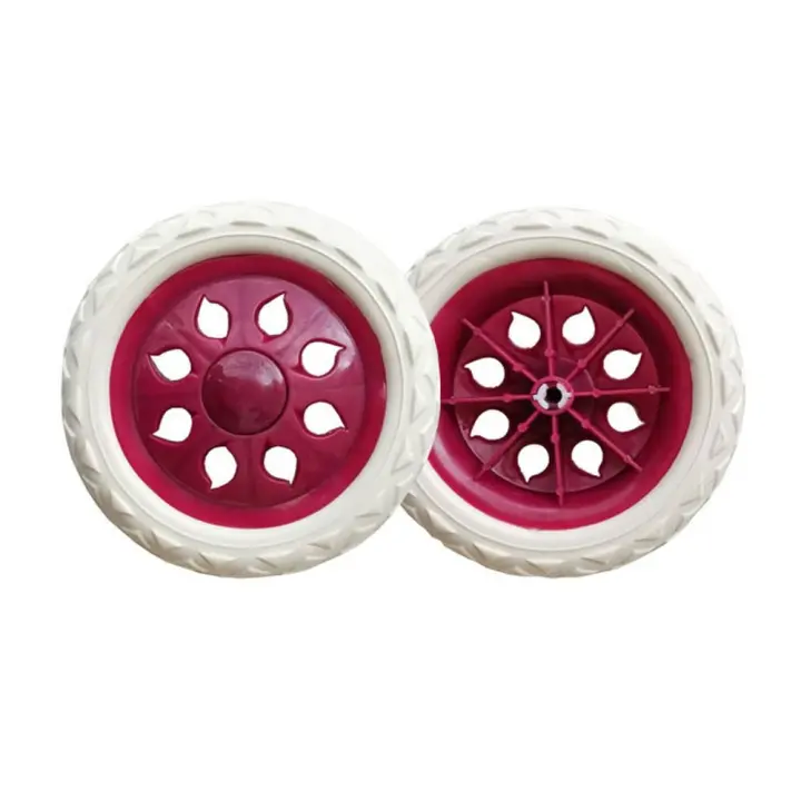 Ruedas De Carro De Compras 2Pcs Reemplazo De Rodillos Carro De Mano De 6.5 Pulgadas Diámetro Goma Espuma Antideslizante - 1
