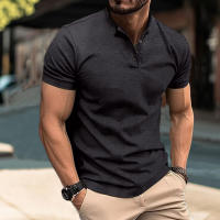 Camiseta De Algodón Para Hombre Con Collar Henry Y Manga Corta Estilo Casual Slim Fit Tees Cómodas Para Uso Diario Con Botones Basicas Tops Para Primavera Y Verano - details 8