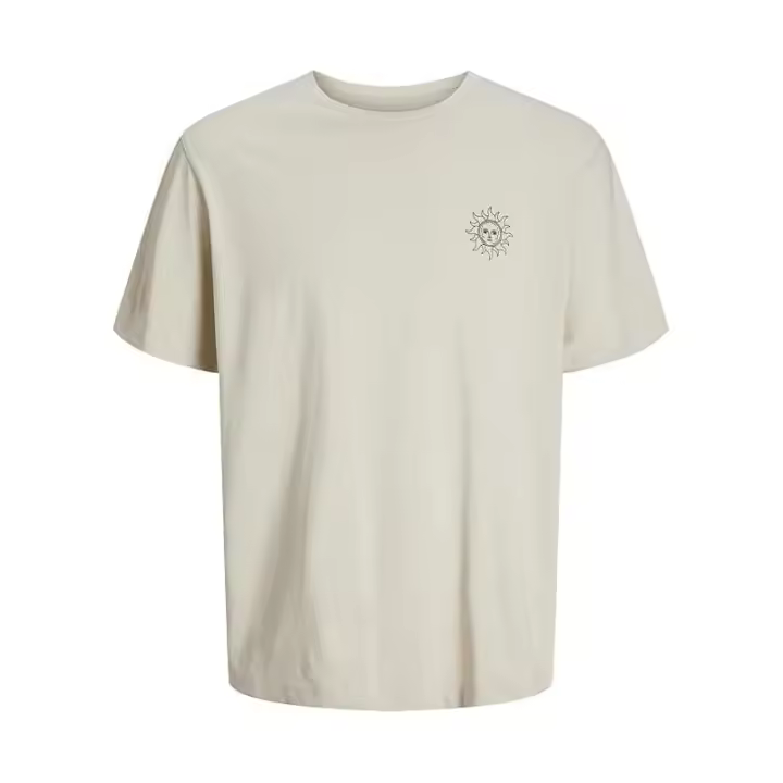 Jack&Jones – Hombre – Beige – Camiseta Manga Corta, Print Posterior, Corte Holgado - 1