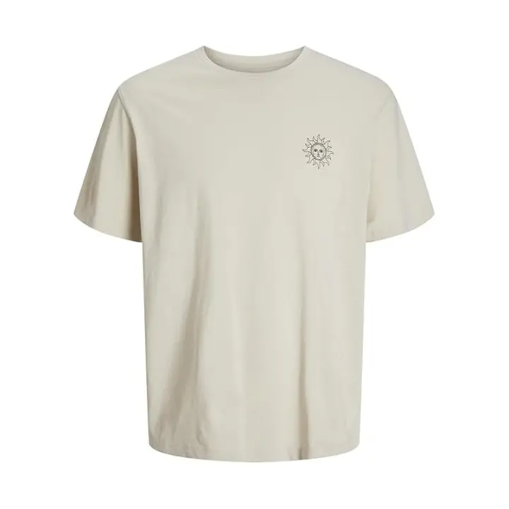 Jack&Jones – Hombre – Beige – Camiseta Manga Corta, Print Posterior, Corte Holgado - 1